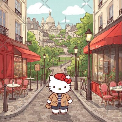 Alternative view of Hello Kitty In Paris At Montmartre Tote Bag