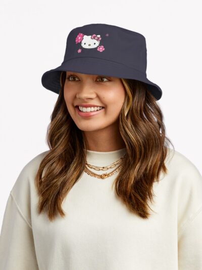 Alternative view of Pink Hello Kitty Flower Design Bucket Hat