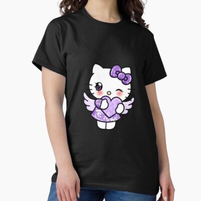 Alternative view of Purple Kitty Angel T-shirt