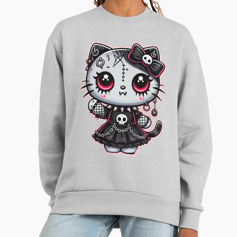 Hello Gothic Kitty Sweatshirt - Image 4