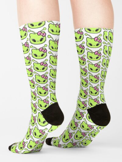 Alternative view of Alien Kitty Socks