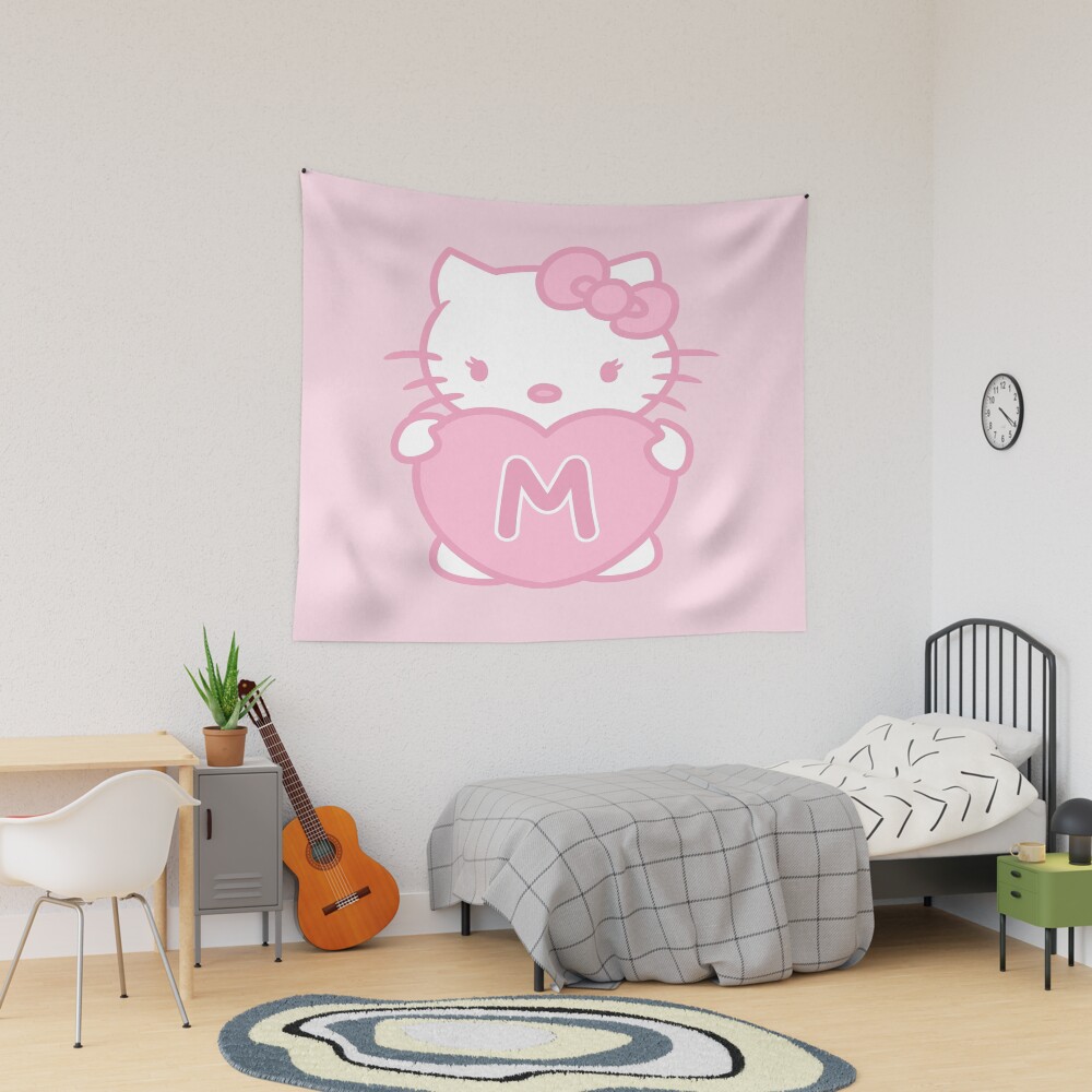 Pink Hello Kitty Holding Tapestry